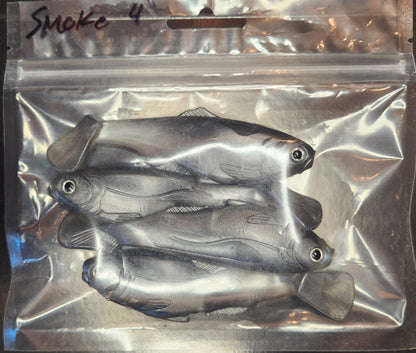 4" Weedless Shad (4 pack)